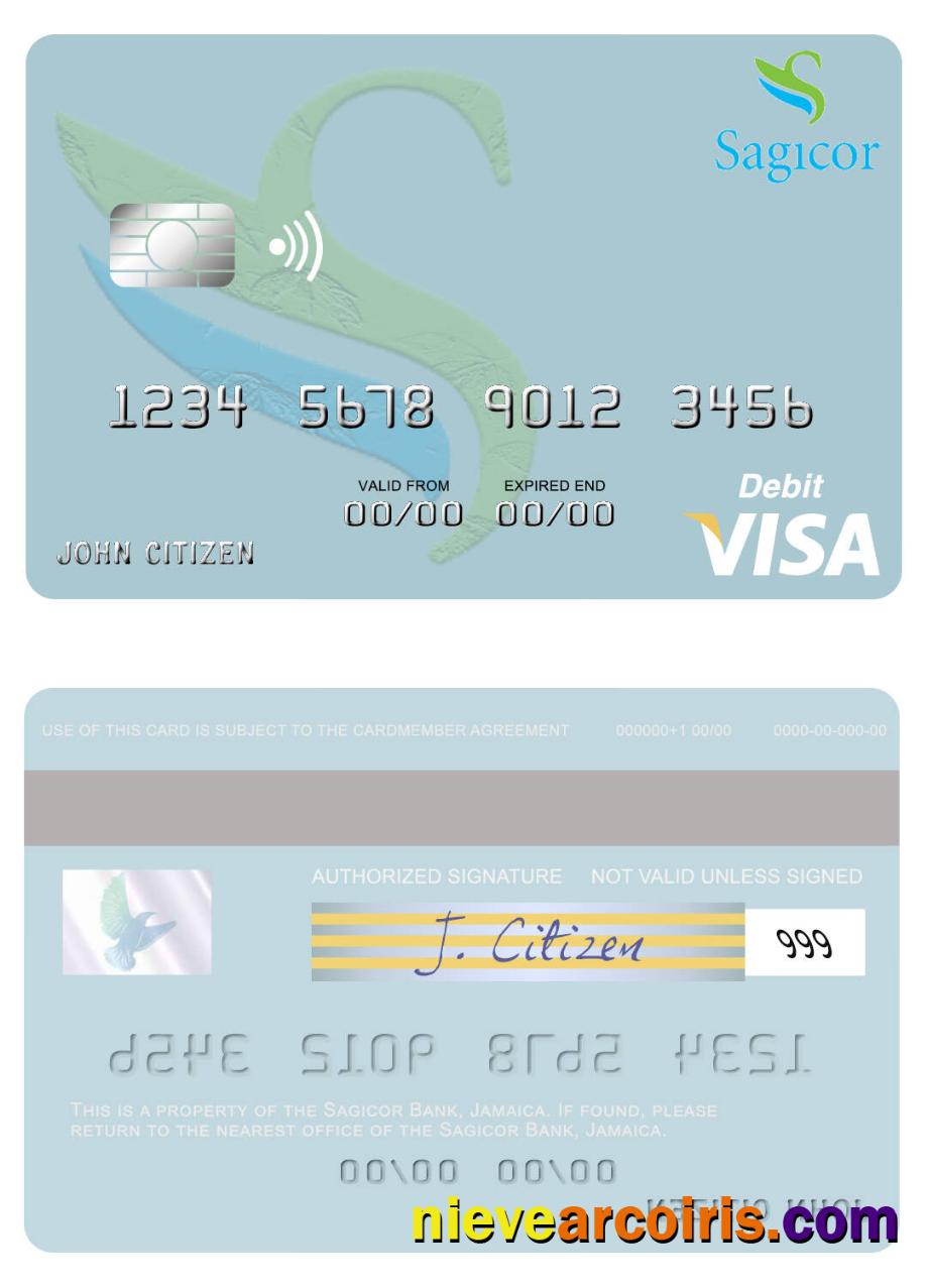Jamaica Sagicor Bank visa debit card